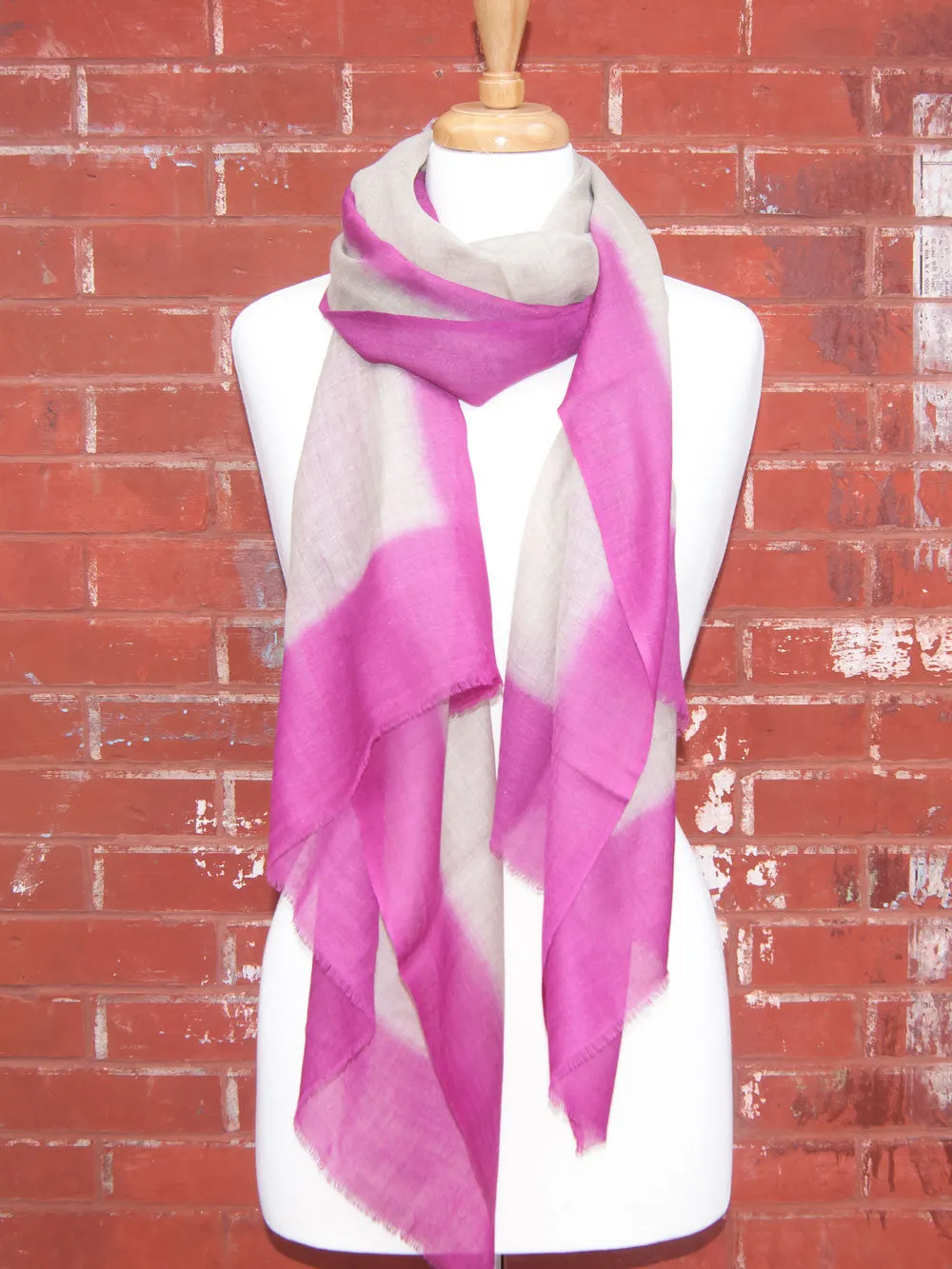 Pink Thin Square Wool Scarf