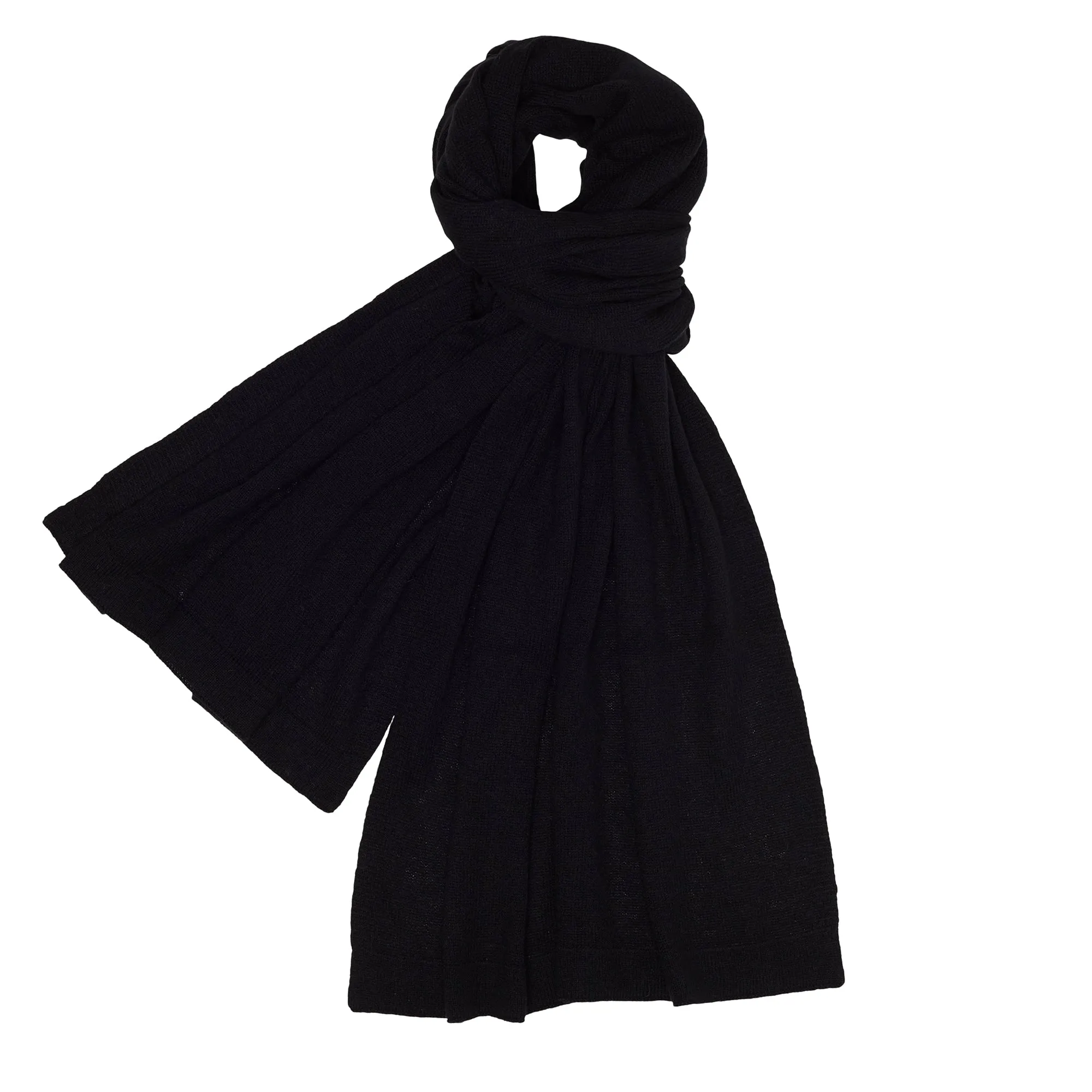 Plain Knit Scarf - Black