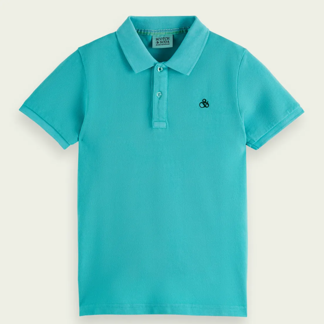 Scotch & Soda Boys Short Sleeve Pique Polo _Aqua 170570