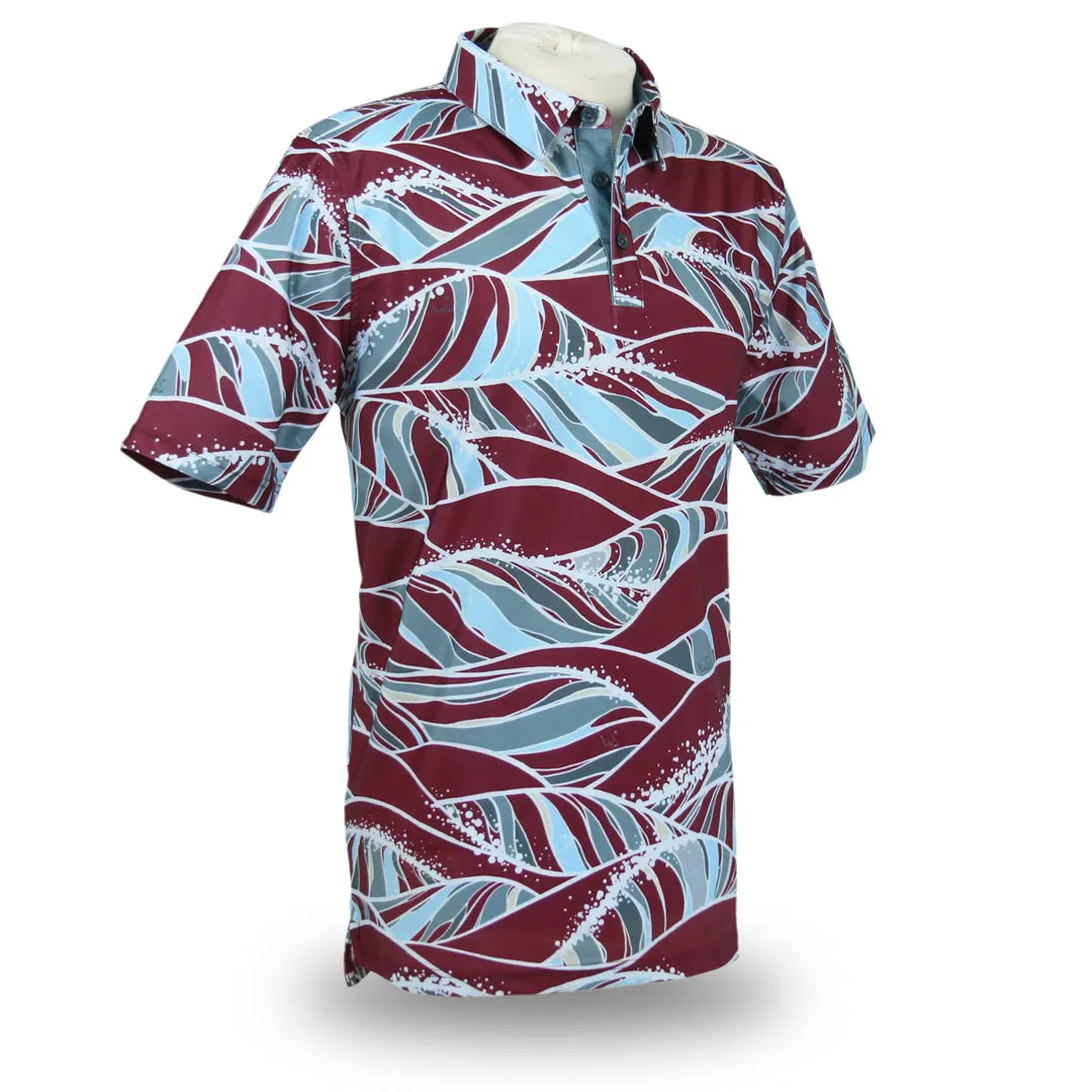 Swell Crimson Camo - OGA Men's Polo - Crimson