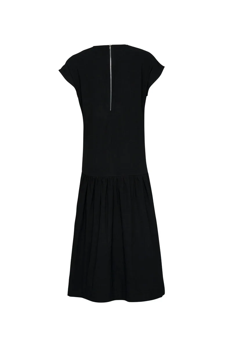 THE LIZZIE DROP WAIST DRESS - BLACK