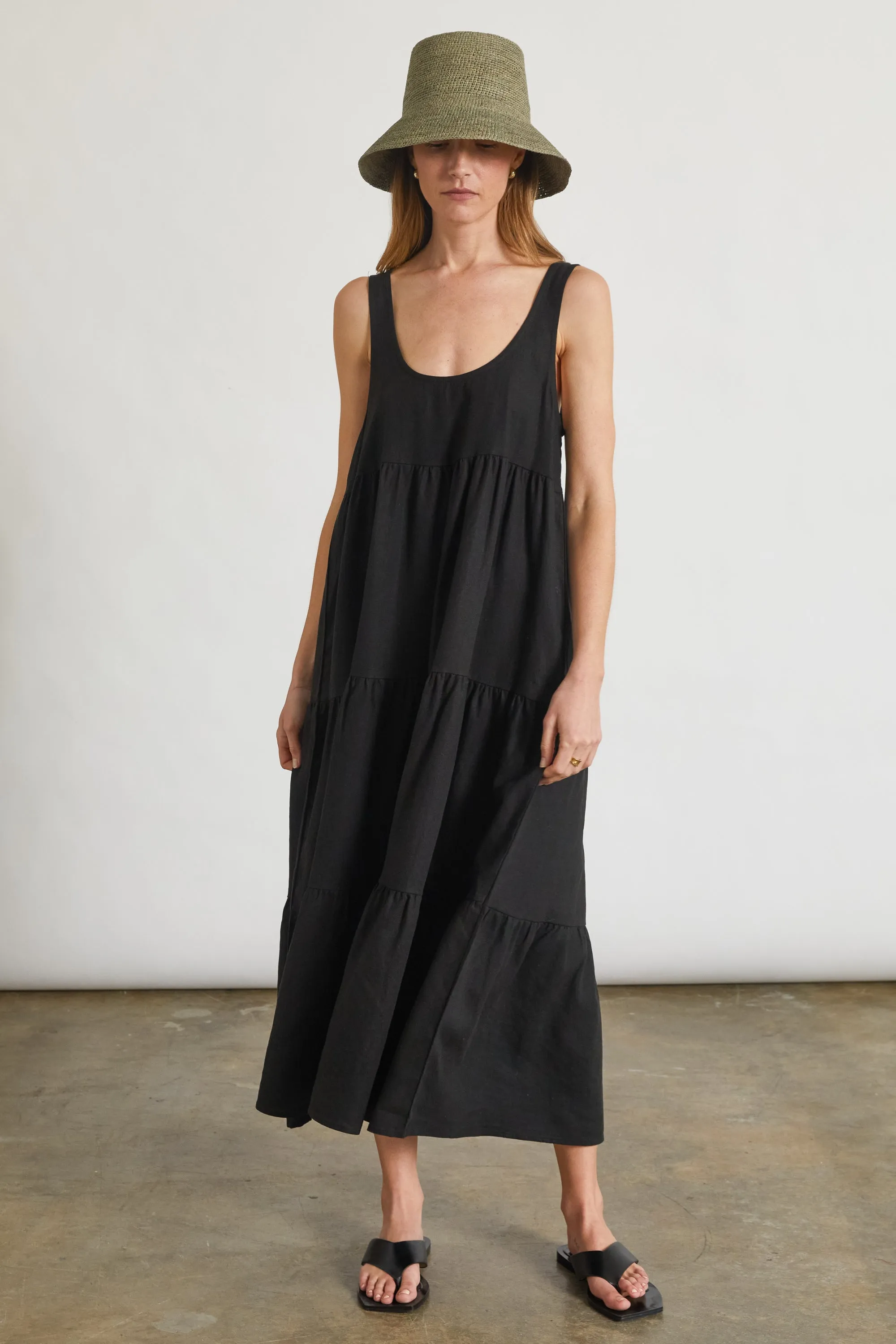 U Neck Midi Length Dress