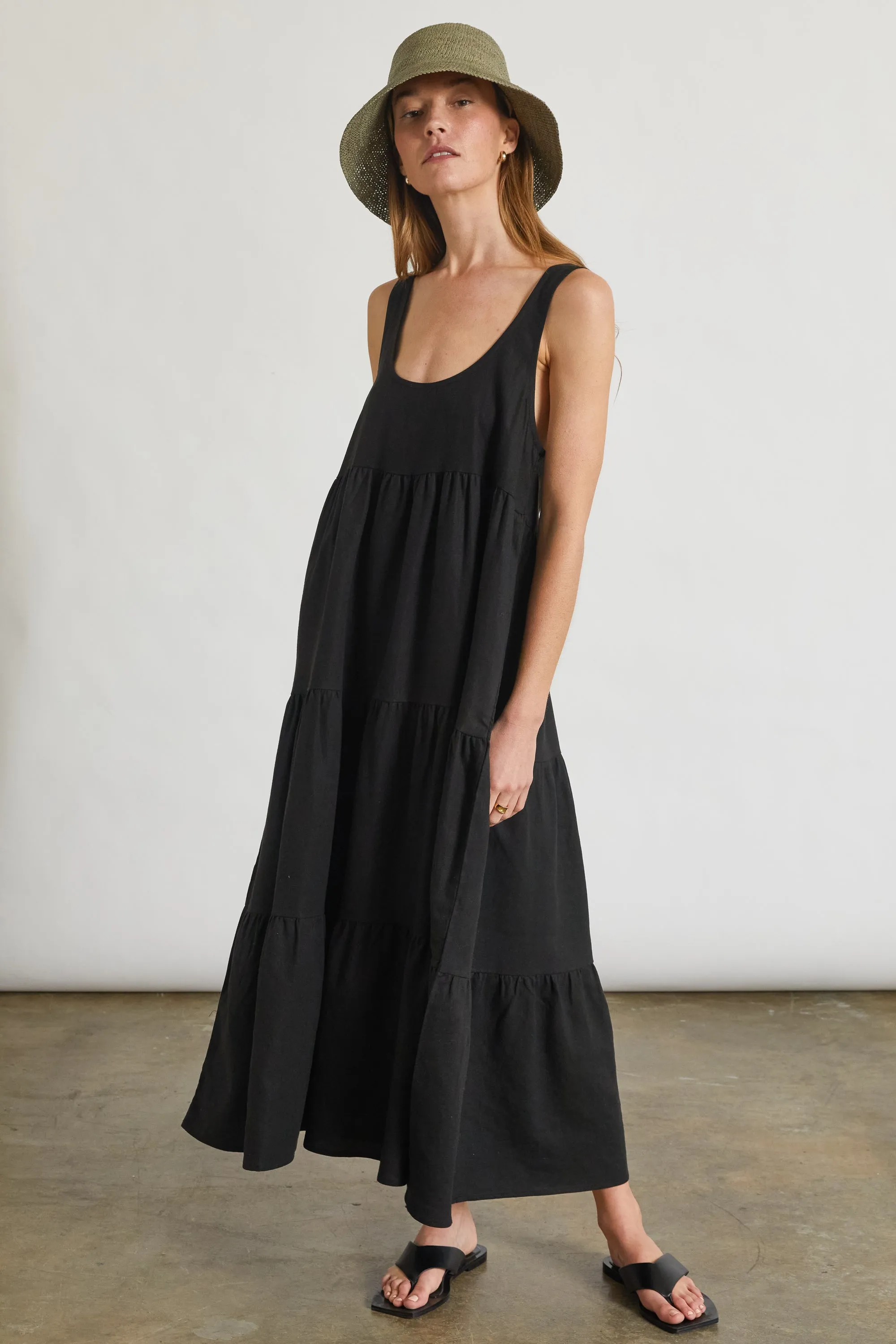 U Neck Midi Length Dress