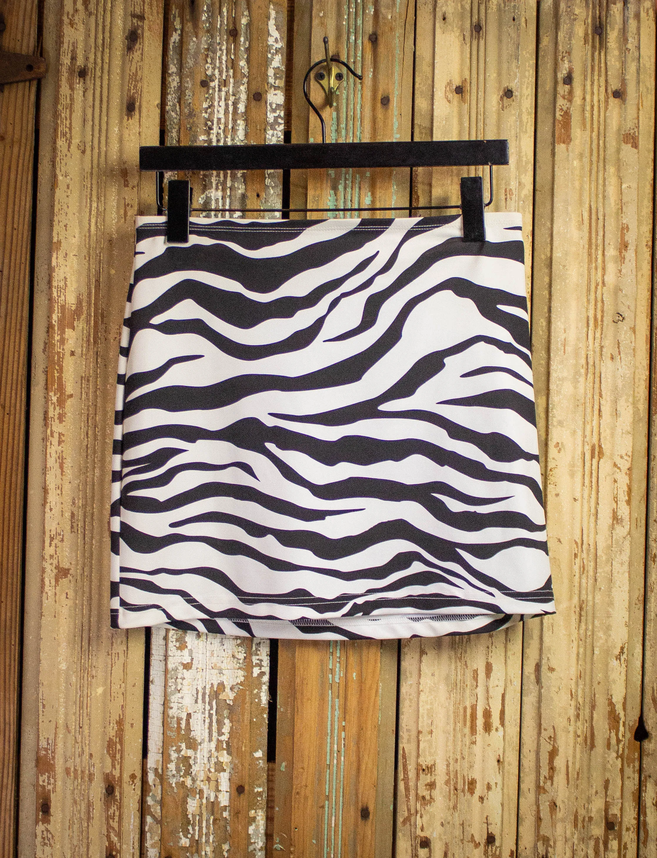 Vintage Express Zebra Print Mini Skirt 80s Small