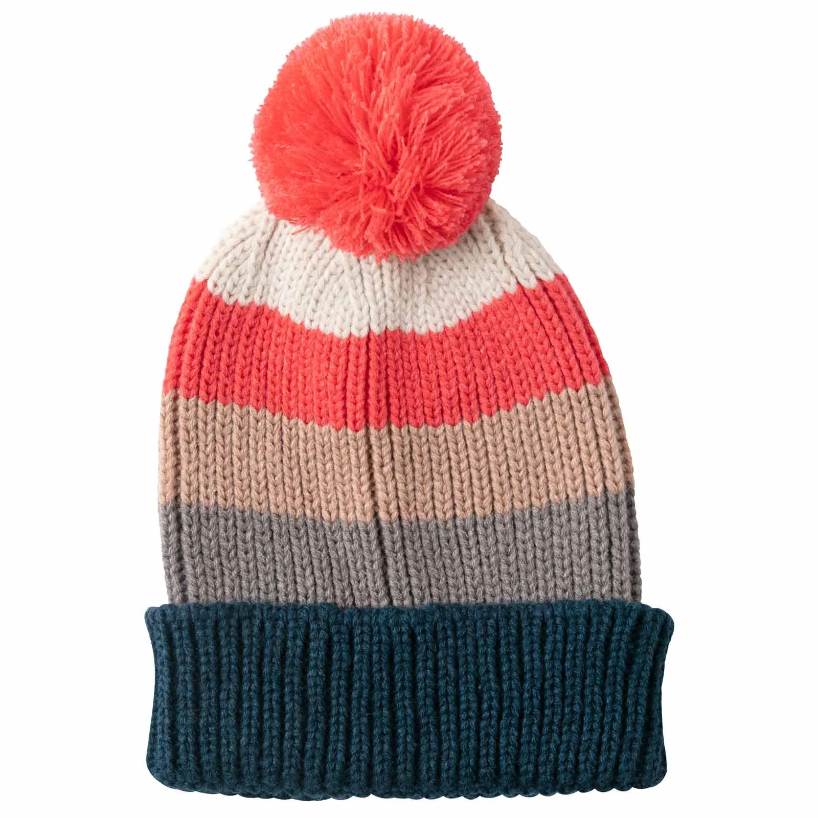 Warm Piccadilly Striped Pink and Tan Knit Beanie