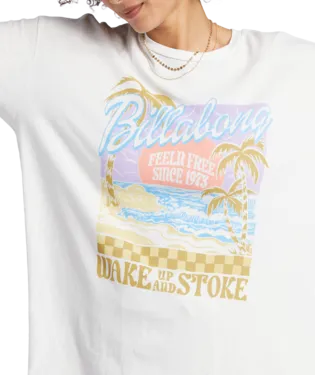 Women's Billabong Wake Up And Stoke Boyfriend T-Shirt