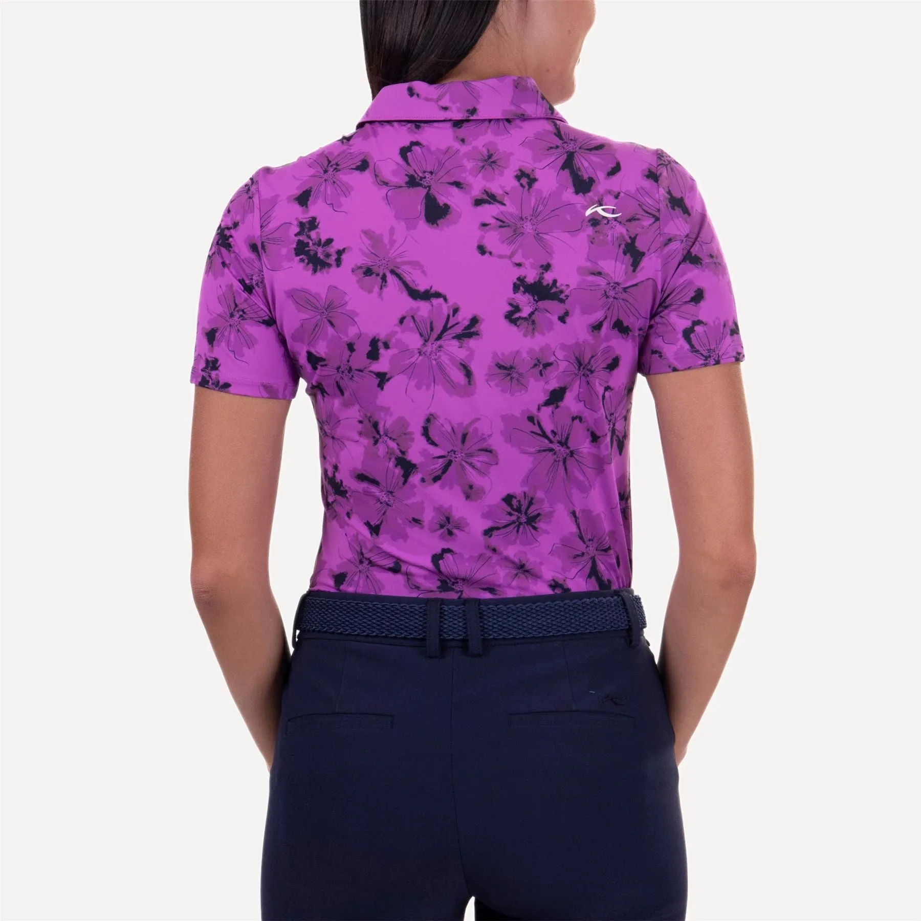 Womens Enya Printed Polo Foxglove/Atlanta Blue - SS24