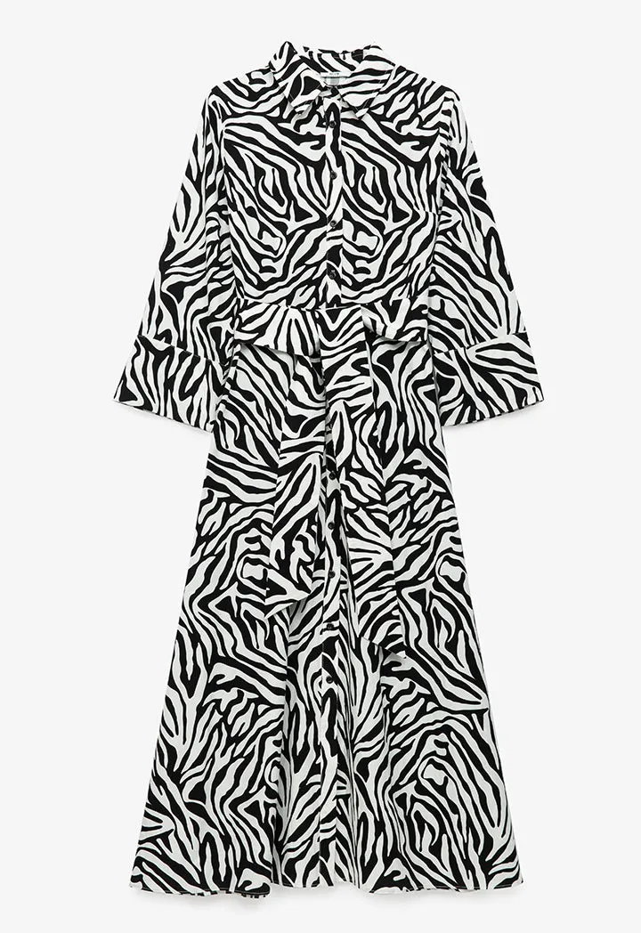 Zebra Printed Midi Dress